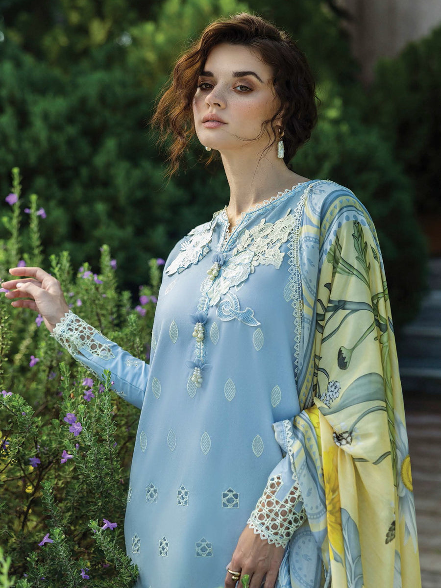 Mushq Solace Embroidered Chikankari Lawn Unstitched 3Pc Suit MSL-2505 Intesa