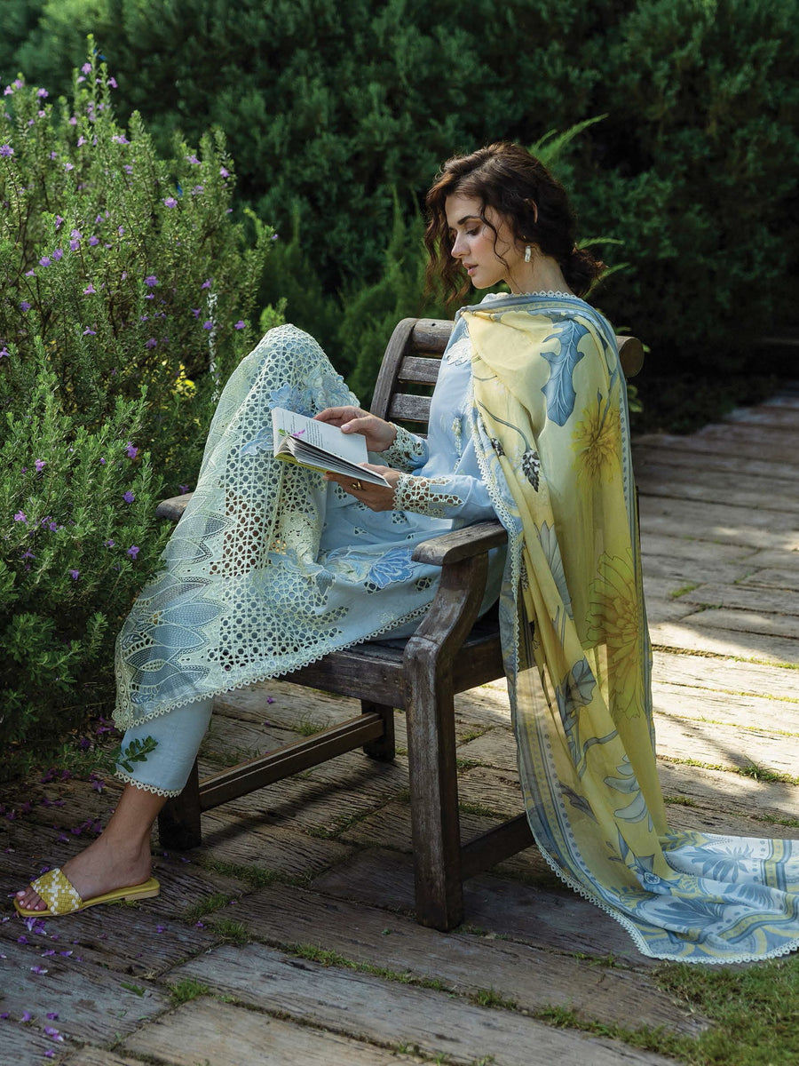 Mushq Solace Embroidered Chikankari Lawn Unstitched 3Pc Suit MSL-2505 Intesa
