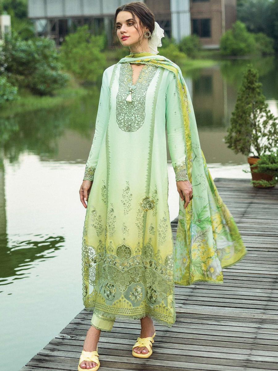 Mushq Solace Embroidered Chikankari Lawn Unstitched 3Pc Suit MSL-2507 Unione