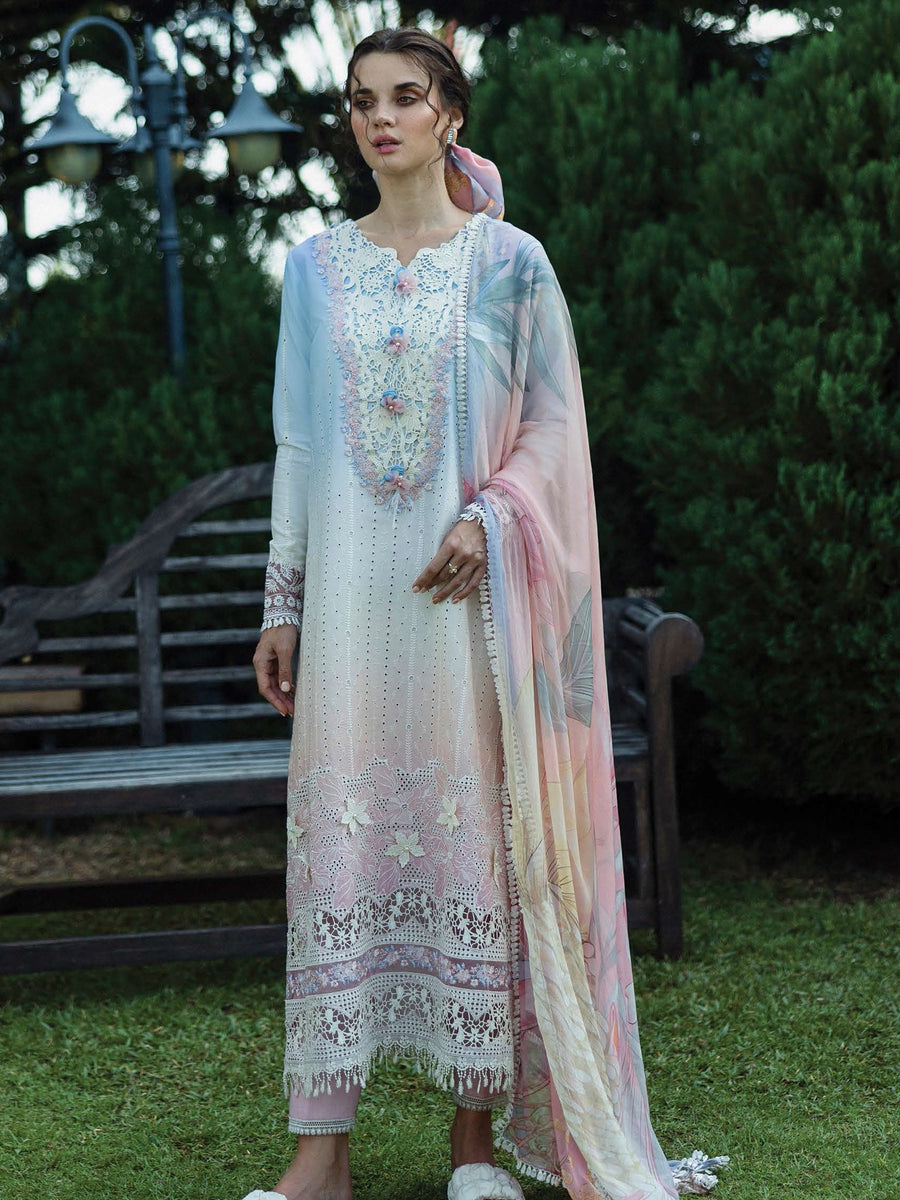 Mushq Solace Embroidered Chikankari Lawn Unstitched 3Pc Suit MSL-2508 Purezza