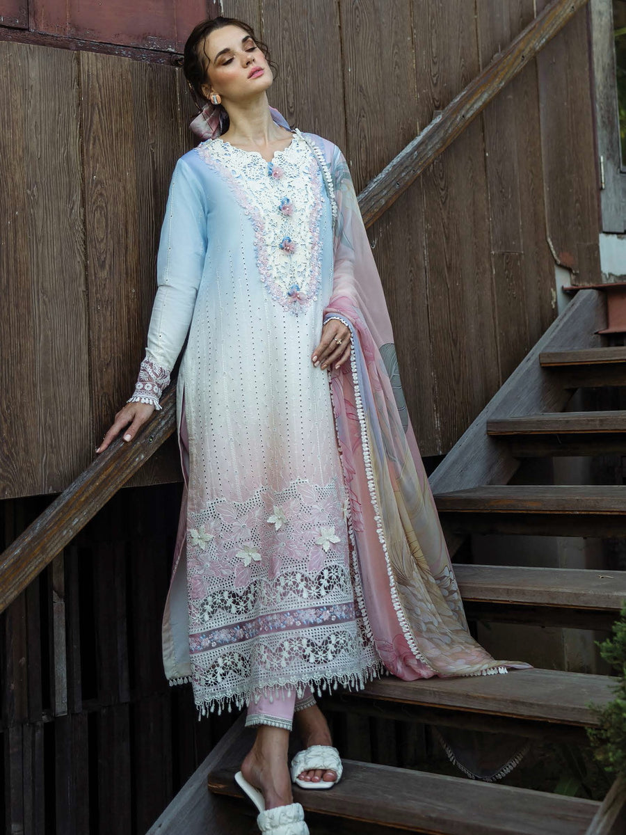 Mushq Solace Embroidered Chikankari Lawn Unstitched 3Pc Suit MSL-2508 Purezza