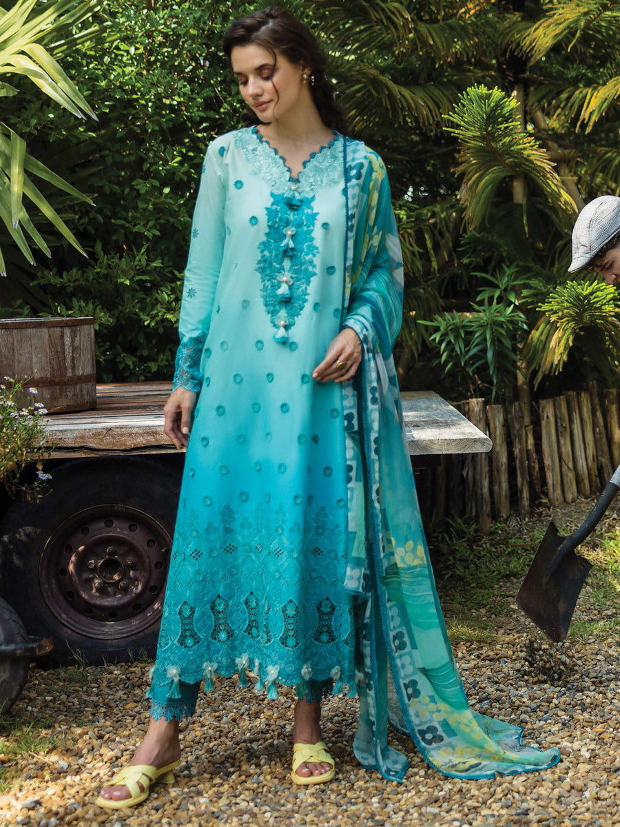 Mushq Solace Embroidered Chikankari Lawn Unstitched 3Pc Suit MSL-2509 Amore