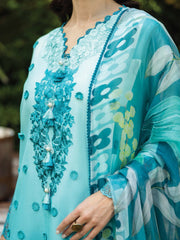 Mushq Solace Embroidered Chikankari Lawn Unstitched 3Pc Suit MSL-2509 Amore