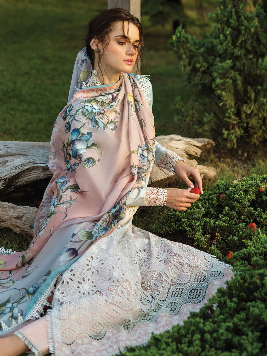 Mushq Solace Embroidered Chikankari Lawn Unstitched 3Pc Suit MSL-2510 Casa