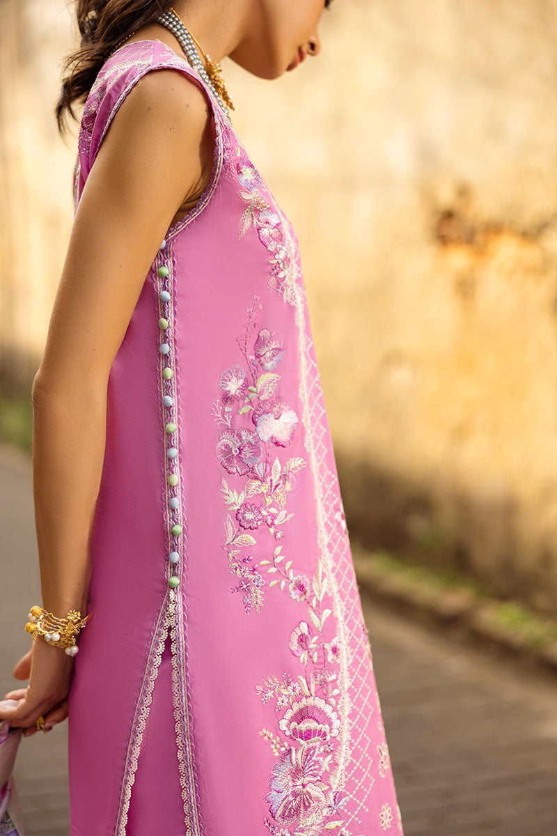 Mushq Manaram Embroidered Lawn Unstitched 3Pc Suit - Timeless Wave
