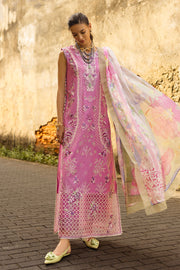 Mushq Manaram Embroidered Lawn Unstitched 3Pc Suit - Timeless Wave