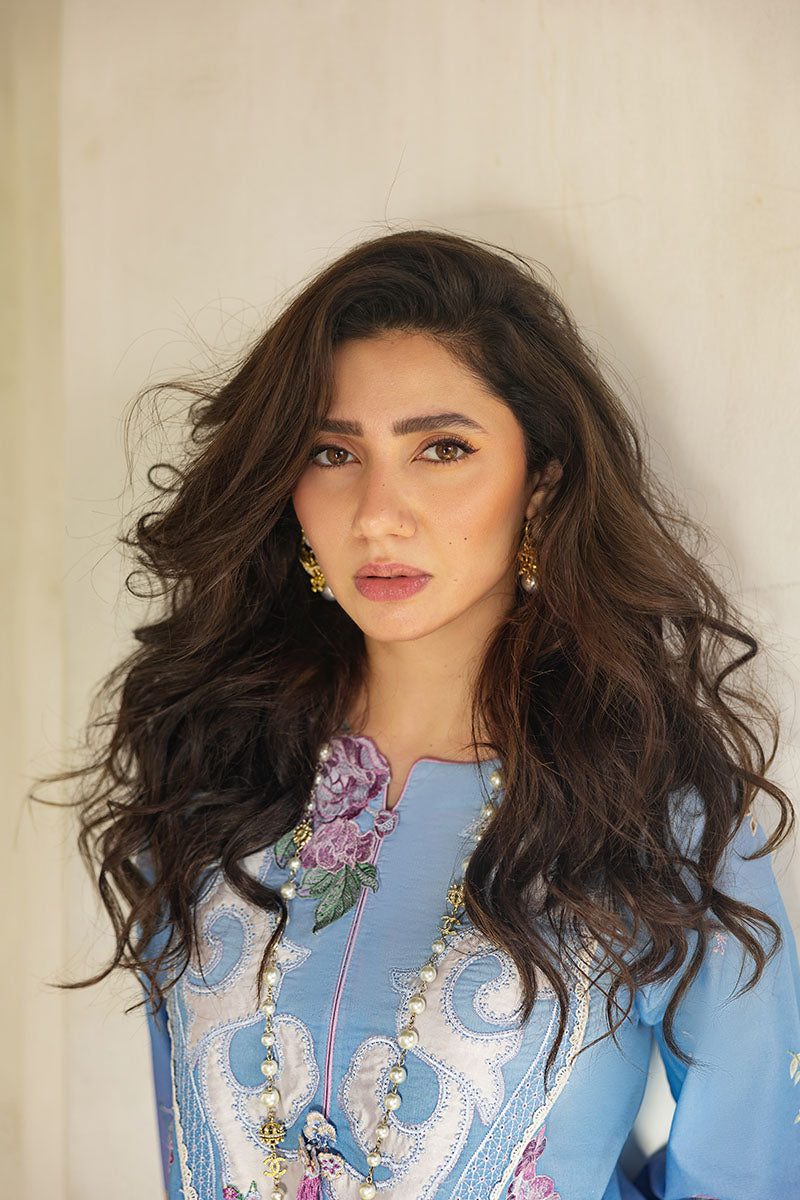 Mushq Manaram Embroidered Lawn Unstitched 3Pc Suit - Whispering Melody