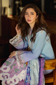 Mushq Manaram Embroidered Lawn Unstitched 3Pc Suit - Whispering Melody