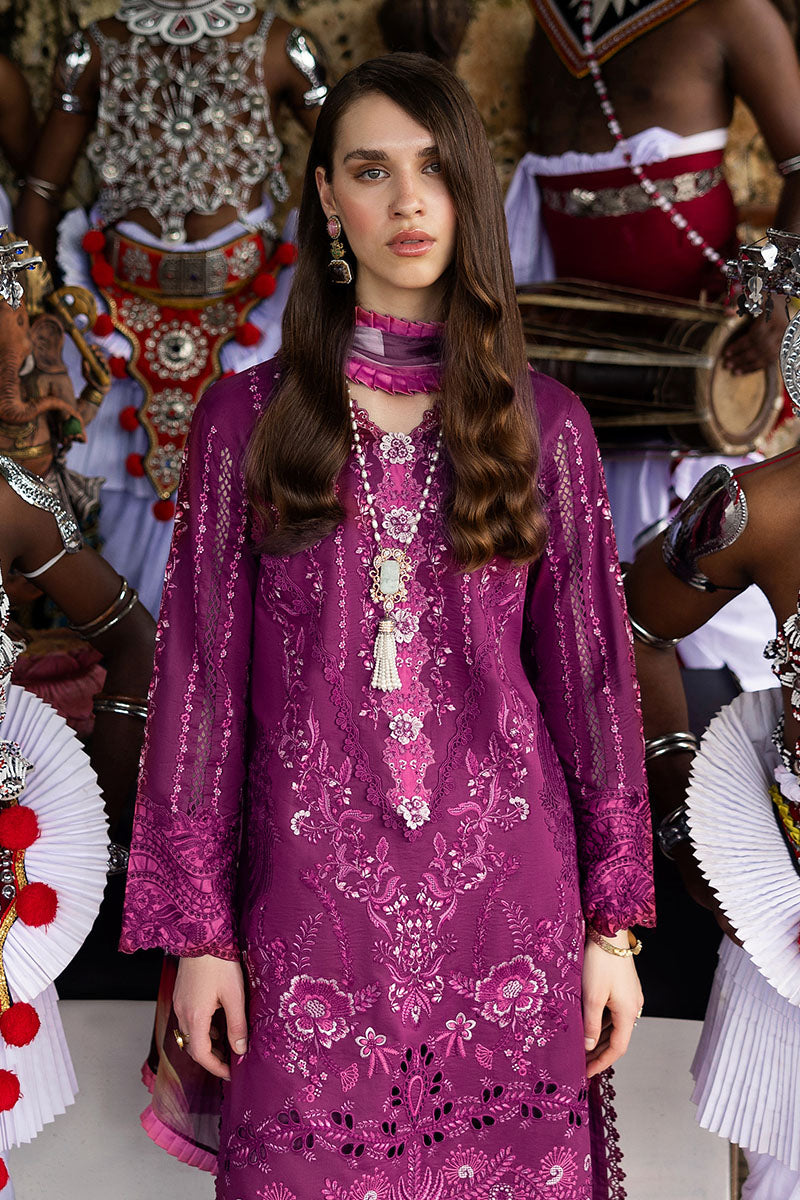 Mushq Manaram Embroidered Lawn Unstitched 3Pc Suit - Eternal Beat