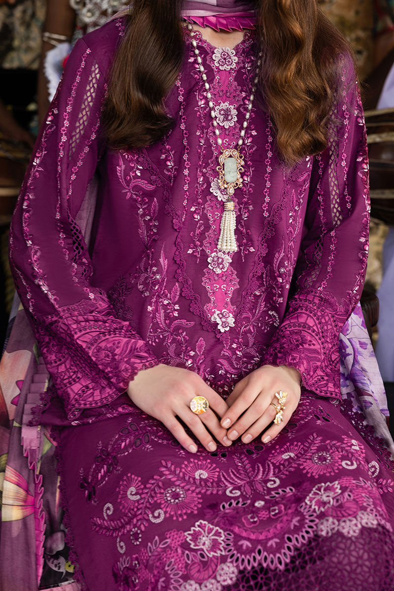 Mushq Manaram Embroidered Lawn Unstitched 3Pc Suit - Eternal Beat