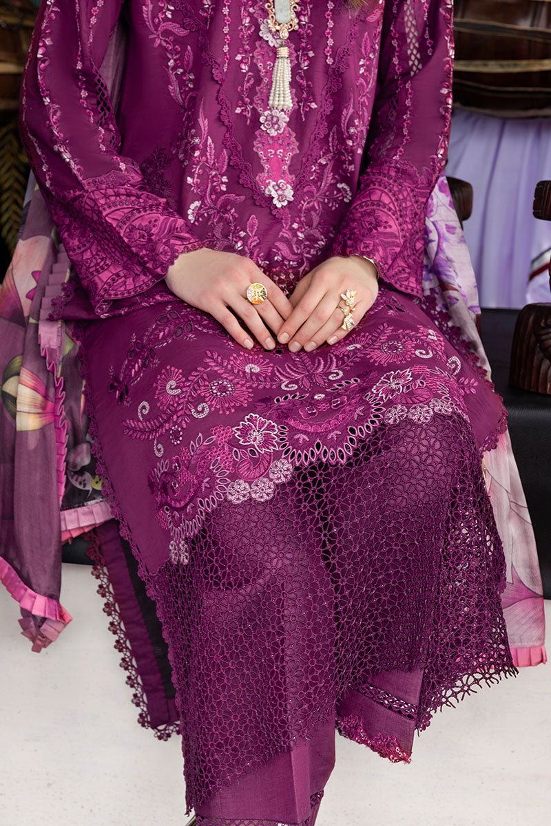 Mushq Manaram Embroidered Lawn Unstitched 3Pc Suit - Eternal Beat