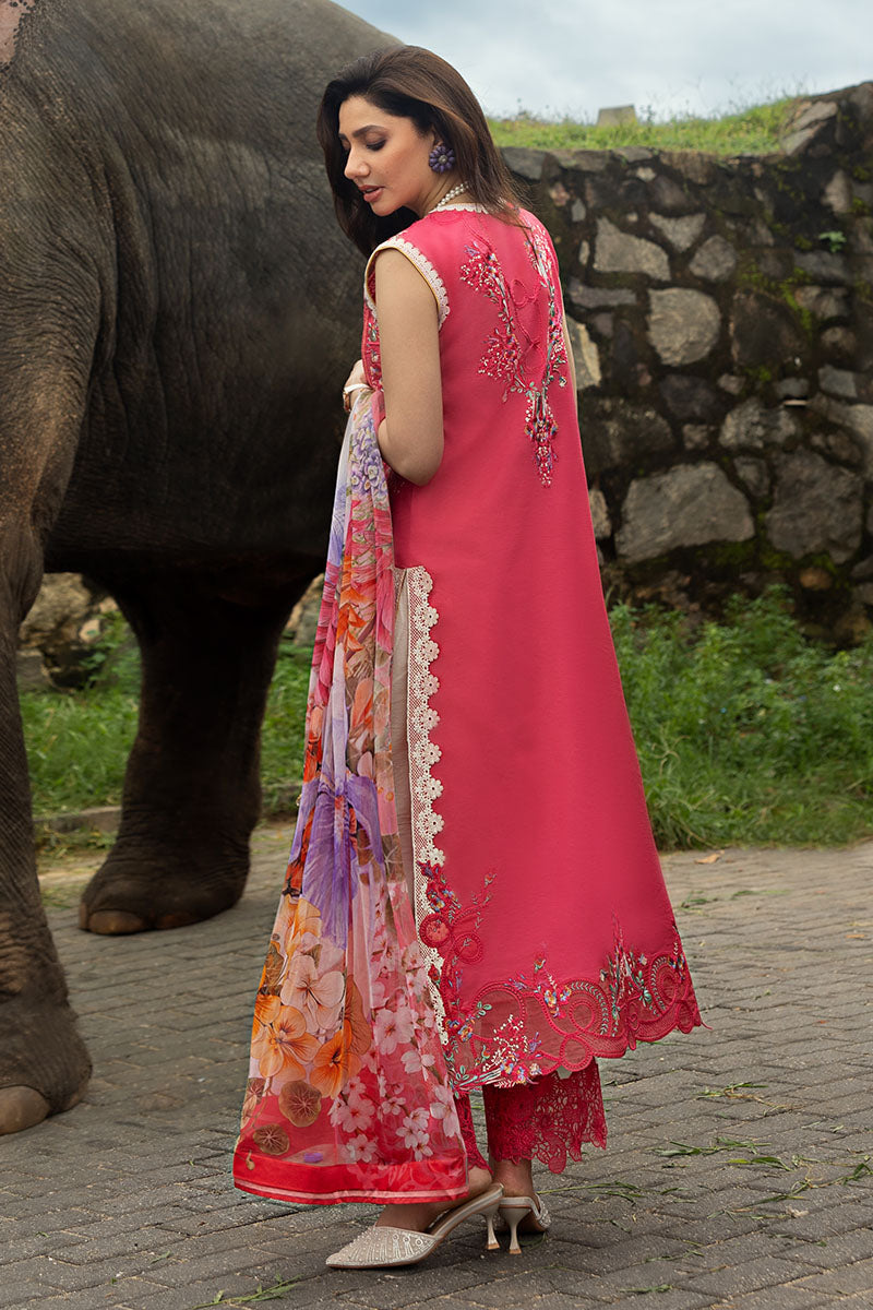 Mushq Manaram Embroidered Lawn Unstitched 3Pc Suit - Eternal Radiance