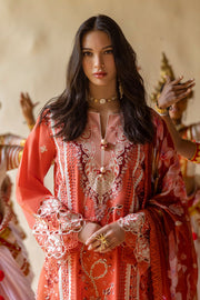 Mushq Manaram Embroidered Lawn Unstitched 3Pc Suit - Starry Side