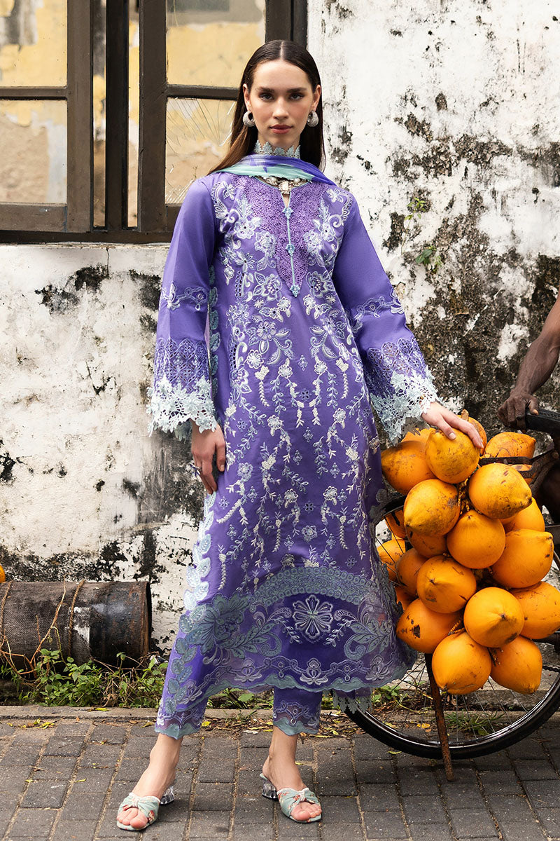 Mushq Manaram Embroidered Lawn Unstitched 3Pc Suit - Luminous Essence