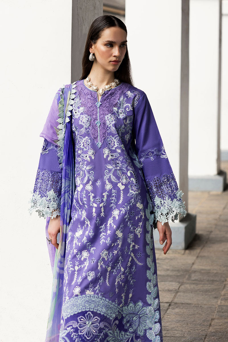 Mushq Manaram Embroidered Lawn Unstitched 3Pc Suit - Luminous Essence