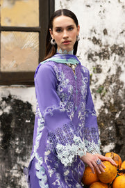 Mushq Manaram Embroidered Lawn Unstitched 3Pc Suit - Luminous Essence