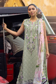 Mushq Manaram Embroidered Lawn Unstitched 3Pc Suit - Beaming Drift