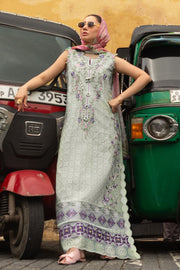 Mushq Manaram Embroidered Lawn Unstitched 3Pc Suit - Beaming Drift