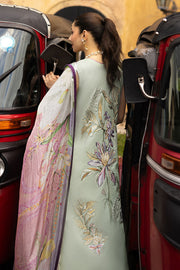 Mushq Manaram Embroidered Lawn Unstitched 3Pc Suit - Beaming Drift