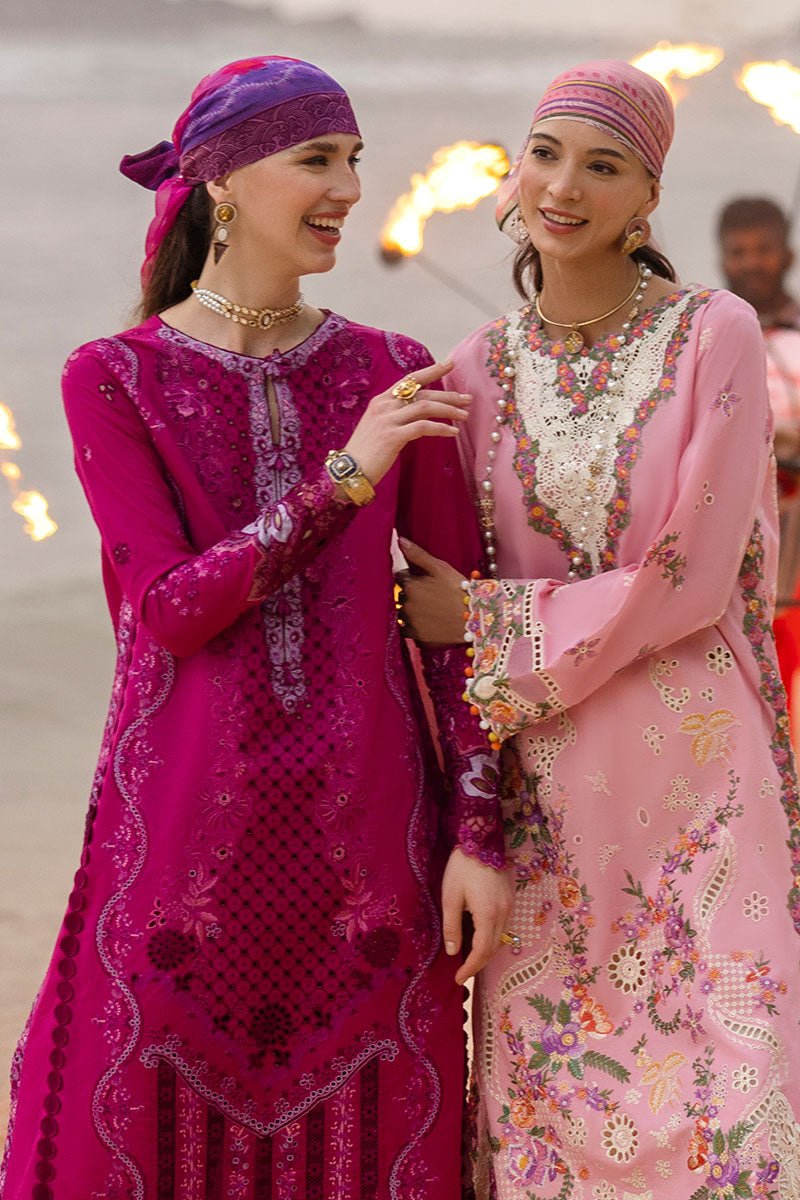 Mushq Manaram Embroidered Lawn Unstitched 3Pc Suit - Twinkling Tempos