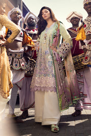 Mushq Manaram Embroidered Lawn Unstitched 3Pc Suit - Glittering Grace