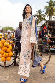 Mushq Manaram Embroidered Lawn Unstitched 3Pc Suit - Glistening Groove