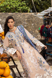 Mushq Manaram Embroidered Lawn Unstitched 3Pc Suit - Glistening Groove