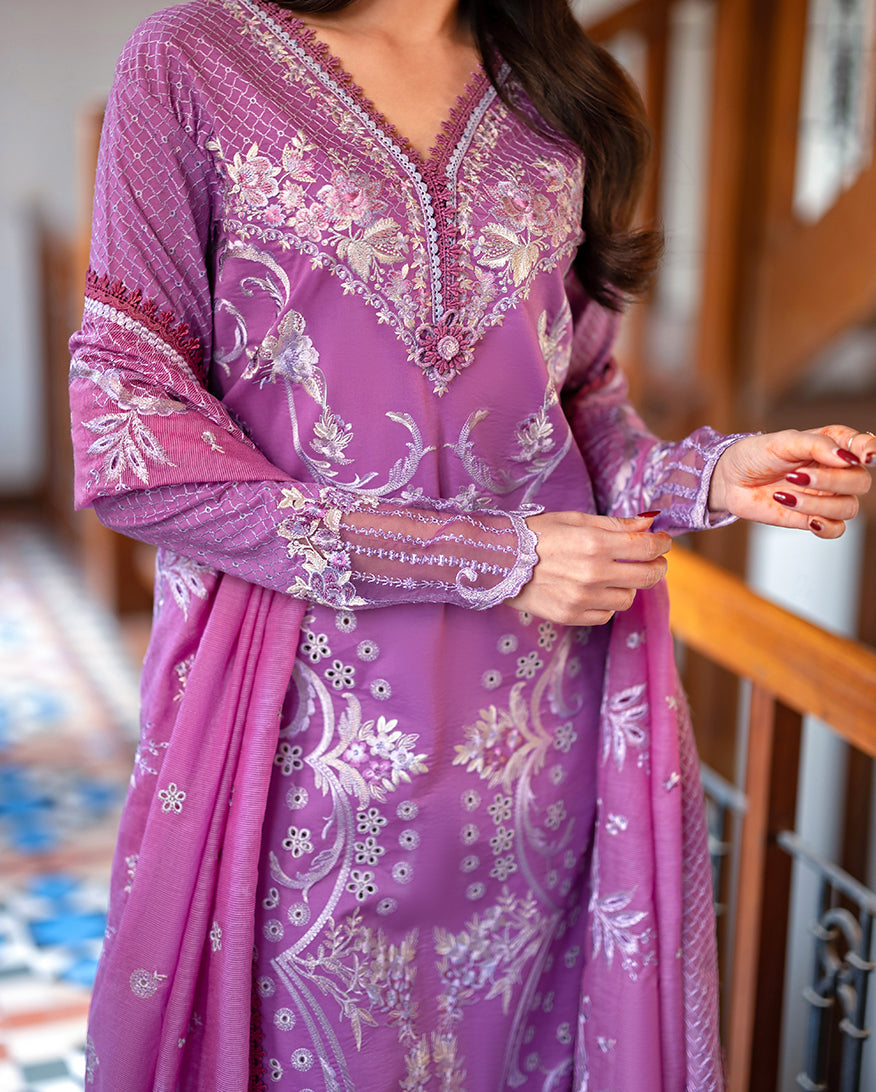 Mushq Astoria Festive Lawn Unstitched Embroidered 3Pc Suit - Arielle
