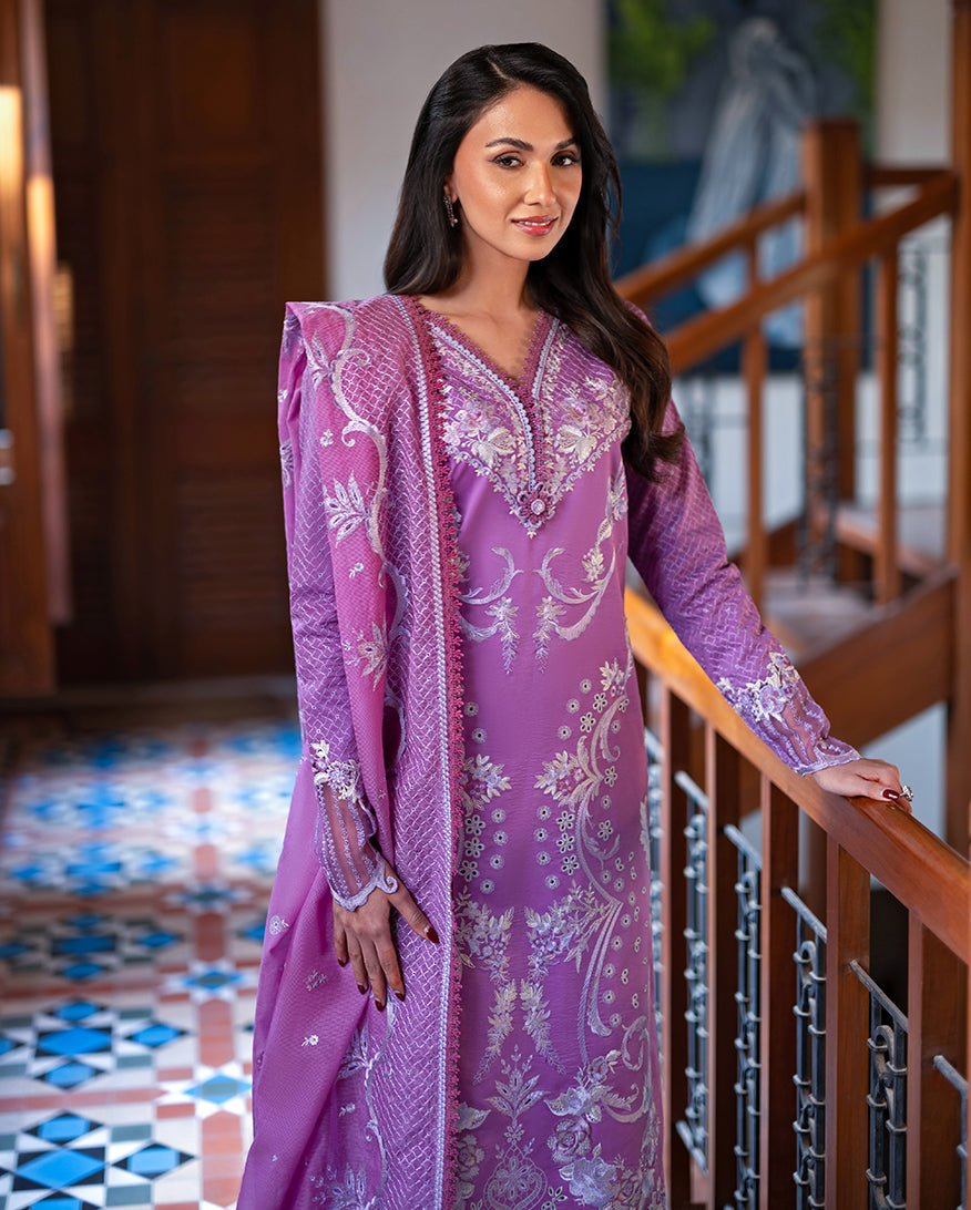 Mushq Astoria Festive Lawn Unstitched Embroidered 3Pc Suit - Arielle