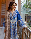 Mushq Astoria Festive Lawn Unstitched Embroidered 3Pc Suit - Zenith