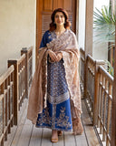 Mushq Astoria Festive Lawn Unstitched Embroidered 3Pc Suit - Zenith