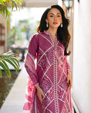 Mushq Astoria Festive Lawn Unstitched Embroidered 3Pc Suit - Rosea