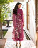 Mushq Astoria Festive Lawn Unstitched Embroidered 3Pc Suit - Rosea