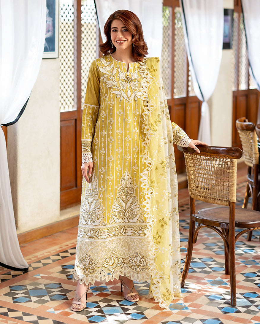 Mushq Astoria Festive Lawn Unstitched Embroidered 3Pc Suit - Evadne