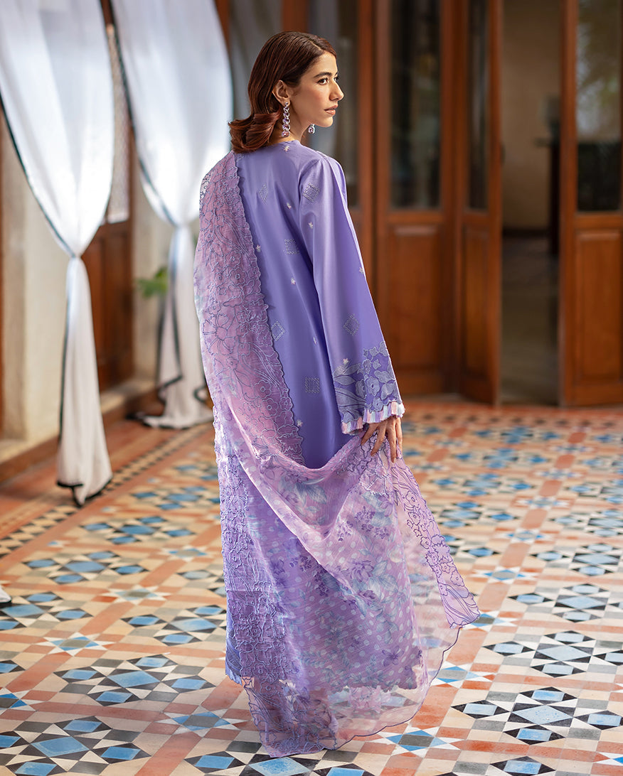 Mushq Astoria Festive Lawn Unstitched Embroidered 3Pc Suit - Noctelle
