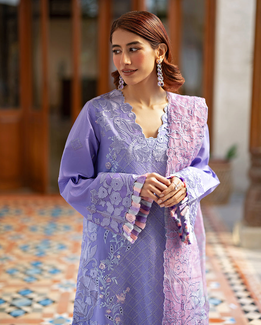 Mushq Astoria Festive Lawn Unstitched Embroidered 3Pc Suit - Noctelle