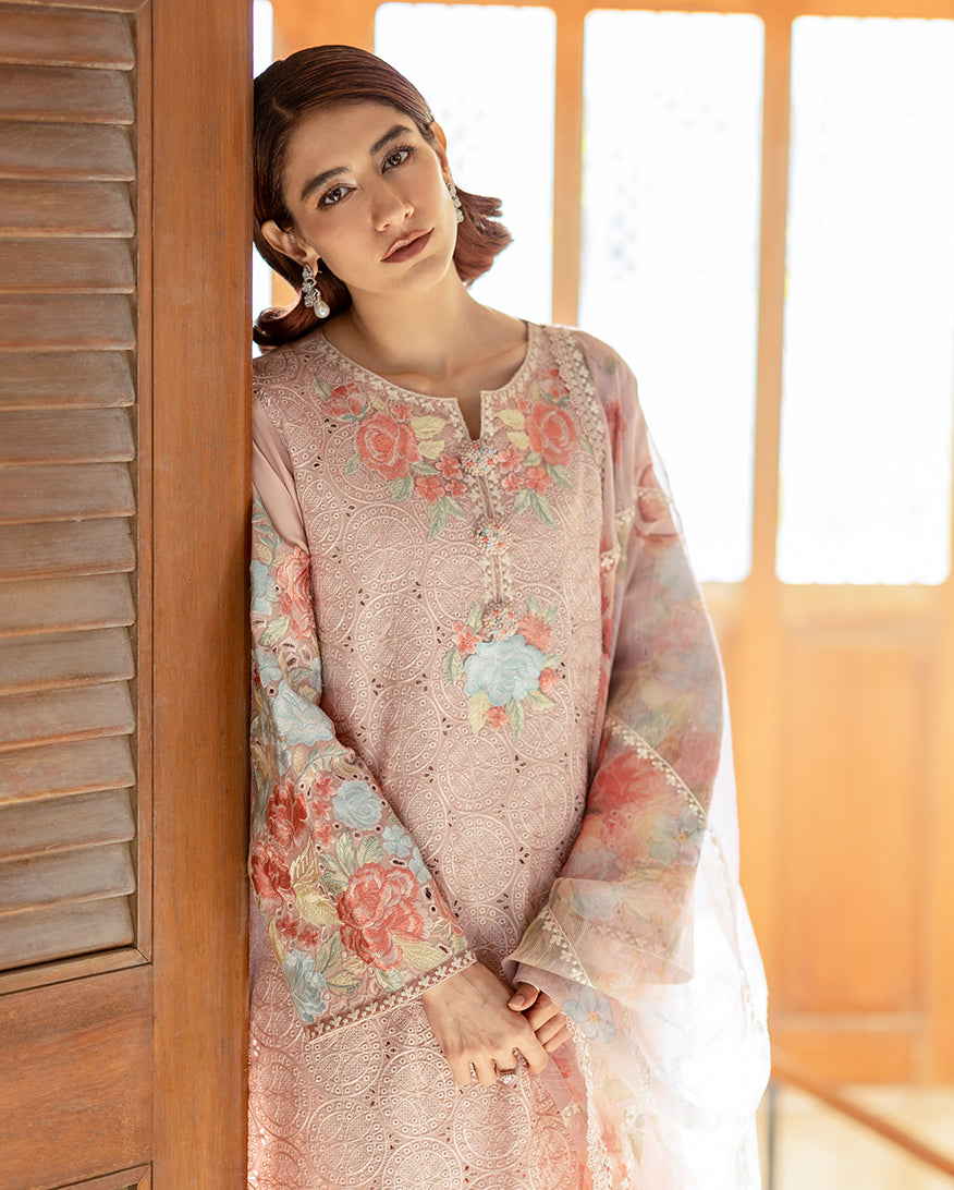Mushq Astoria Festive Lawn Unstitched Embroidered 3Pc Suit - Norah