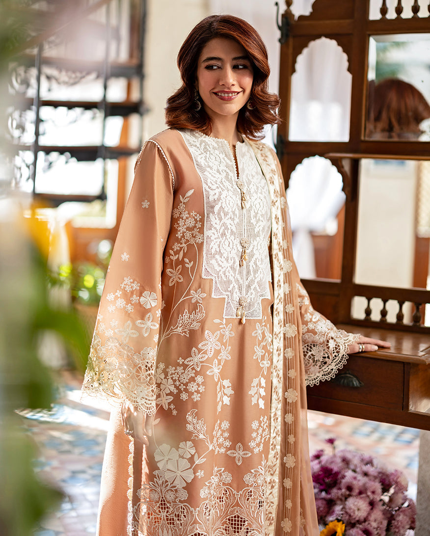 Mushq Astoria Festive Lawn Unstitched Embroidered 3Pc Suit - Elodie