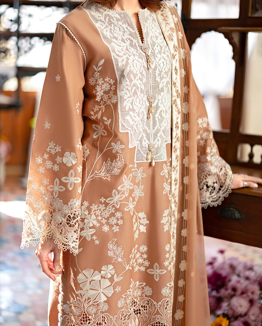 Mushq Astoria Festive Lawn Unstitched Embroidered 3Pc Suit - Elodie