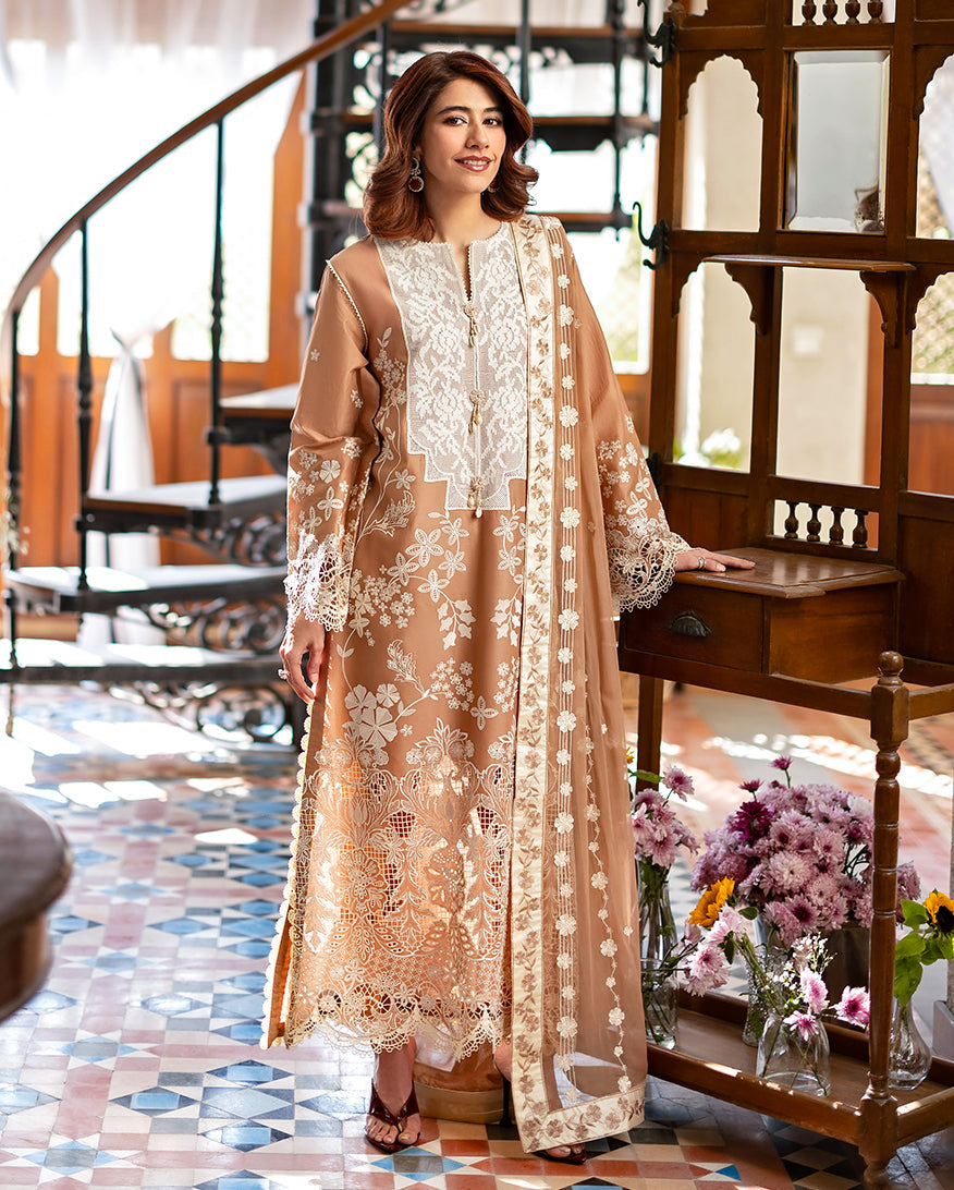 Mushq Astoria Festive Lawn Unstitched Embroidered 3Pc Suit - Elodie