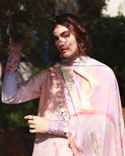 Mushq Solace Ombre Chikankari Lawn Unstitched 3Pc Suit - Morning Veil