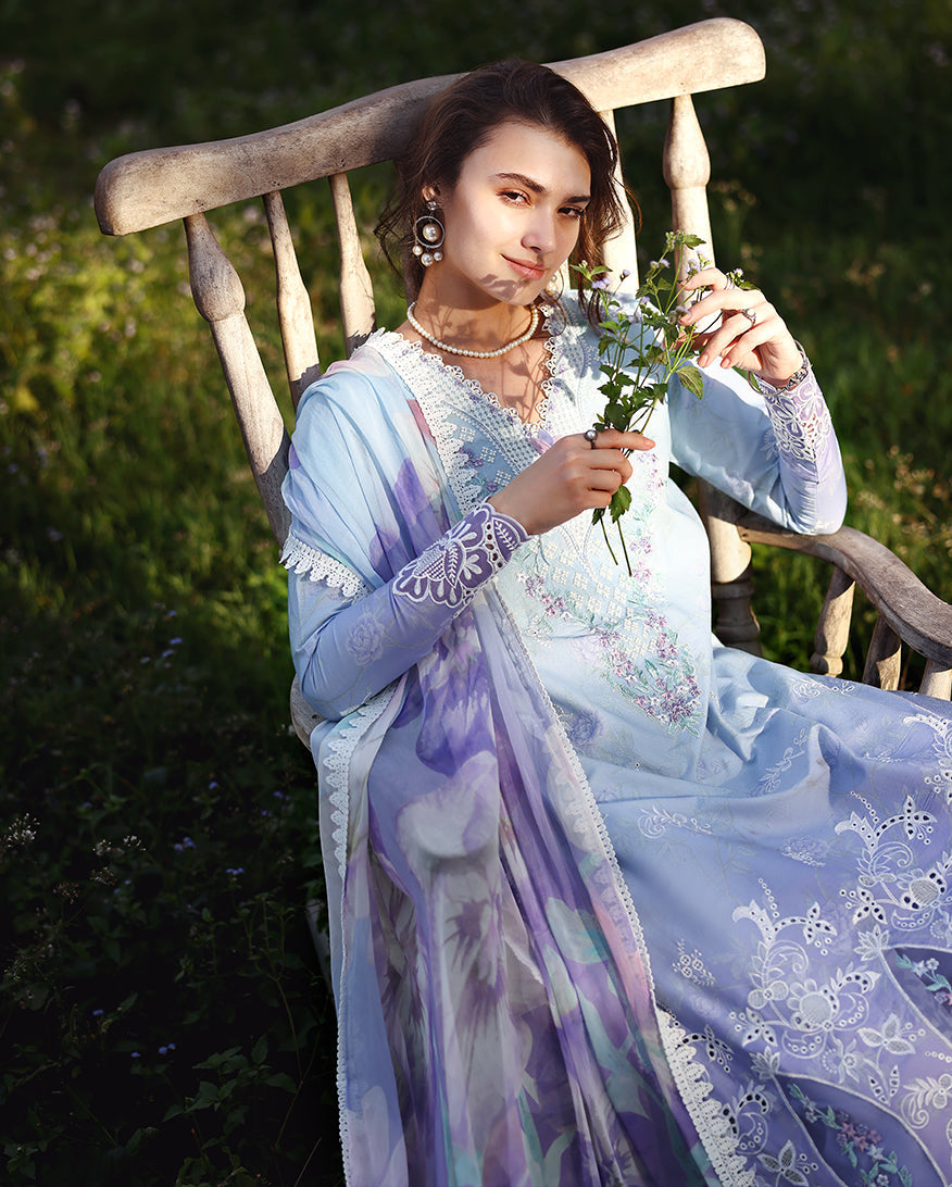 Mushq Solace Ombre Chikankari Lawn Unstitched 3Pc Suit - Ombre Whisper