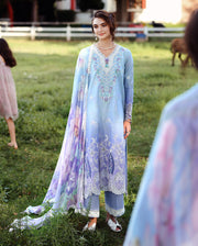 Mushq Solace Ombre Chikankari Lawn Unstitched 3Pc Suit - Ombre Whisper