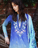 Mushq Solace Ombre Chikankari Lawn Unstitched 3Pc Suit - Moonlit Ease