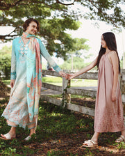 Mushq Solace Ombre Chikankari Lawn Unstitched 3Pc Suit - Whispered Dawn