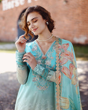 Mushq Solace Ombre Chikankari Lawn Unstitched 3Pc Suit - Whispered Dawn