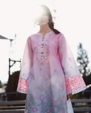 Mushq Solace Ombre Chikankari Lawn Unstitched 3Pc Suit - Faint Blossom