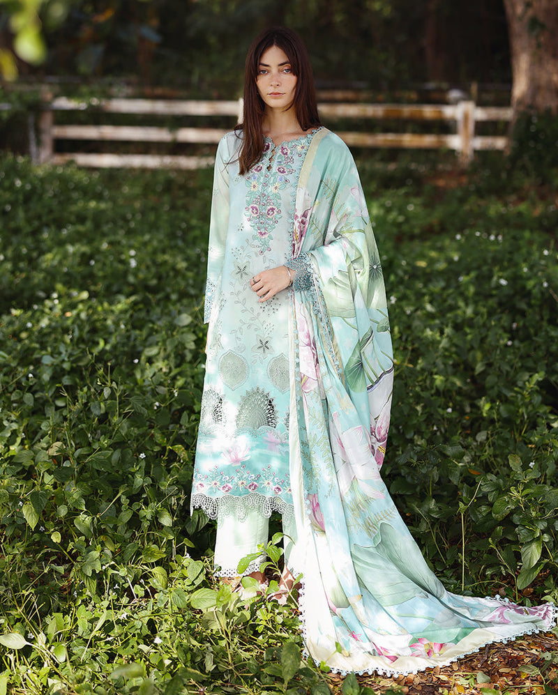 Mushq Solace Ombre Chikankari Lawn Unstitched 3Pc Suit - Tranquil Muse
