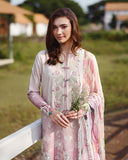 Mushq Solace Ombre Chikankari Lawn Unstitched 3Pc Suit - Dew Drift