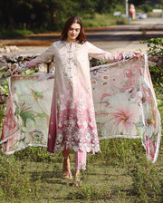 Mushq Solace Ombre Chikankari Lawn Unstitched 3Pc Suit - Dew Drift